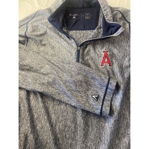 Men's‎ Antigua Angels Baseball 1/4 Zip Activewear Heathered Pull Over-Size 2XLT